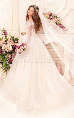 Robe de mariée romantique distinguee vintage de mode de bal avec nœud à boucles
