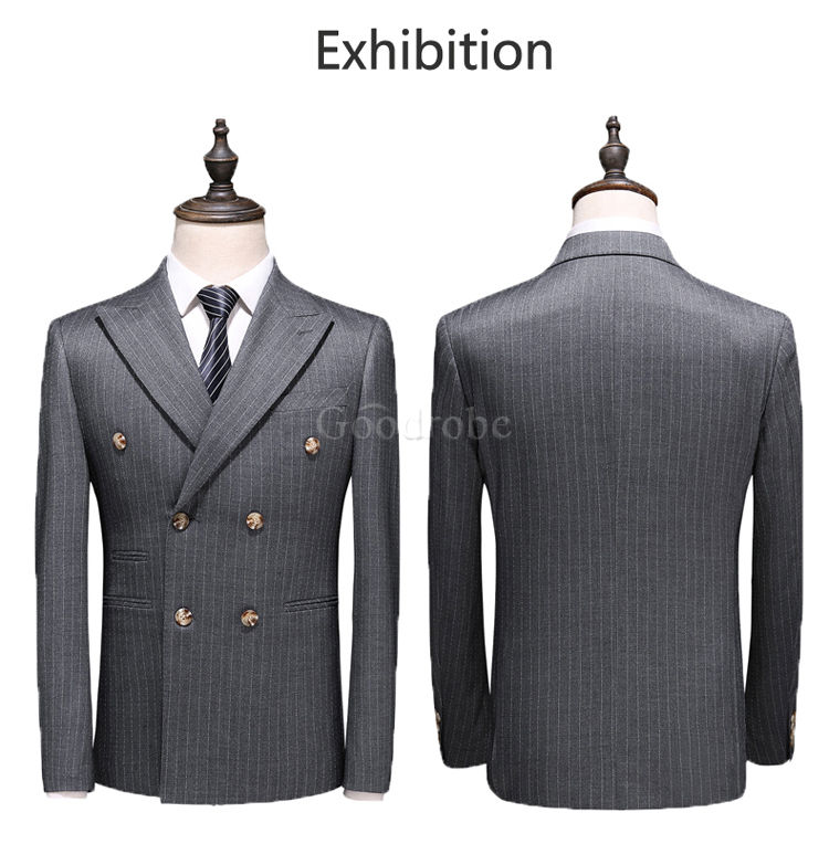 Masculino costumes smoking costumes double boutonnage gris