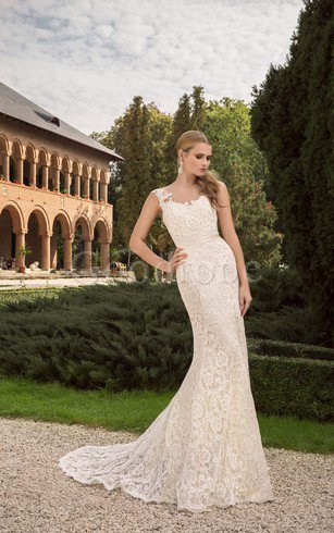 Robe de mariée sexy v encolure de traîne courte avec nœud à boucles ceinture