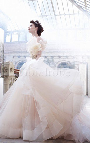 Robe de mariée de col en cœur en satin de mode de bal avec sans manches jusqu'au sol