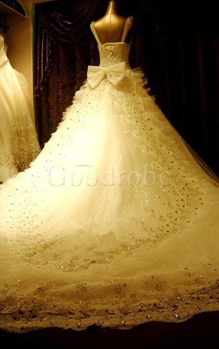 Robe de mariée romantique derniere tendance avec sans manches de mode de bal avec perle