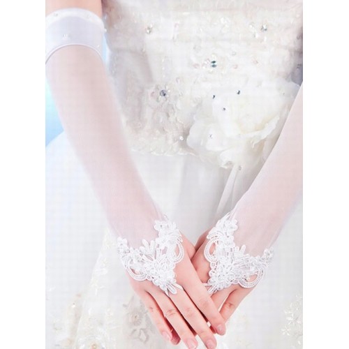 Élégante dentelle | modestes blancs élégants | gants de mariée modestes charme