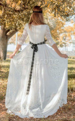 Robe de mariée classique plissage avec zip de col bateau de traîne courte