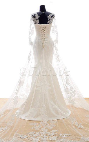 Robe de mariée brillant ligne a trou serre en organza en dentelle