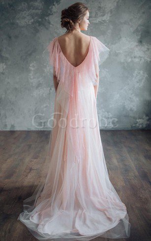 Robe demoiselle d'honneur elégant romantique plissé en dentelle de traîne courte