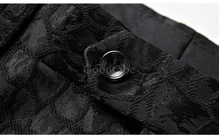Slim jacquard marque top qualité noir costume