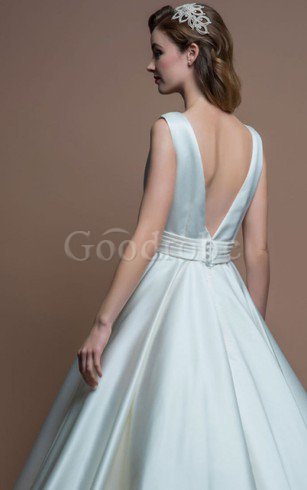 Robe de mariée longue sexy simple a-ligne avec sans manches