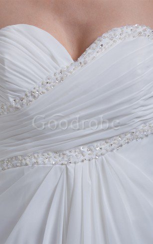 Robe de mariée impressioé plissé avec chiffon sans empire de col en cœur