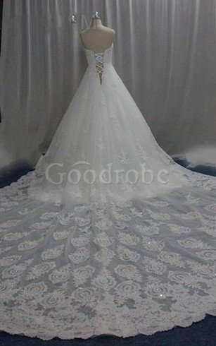 Robe de mariée en tissu pailleté sans dos cordon en satin de col en cœur