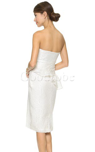 Robe de mariée plissé au niveau de genou avec sans manches textile taffetas de bustier