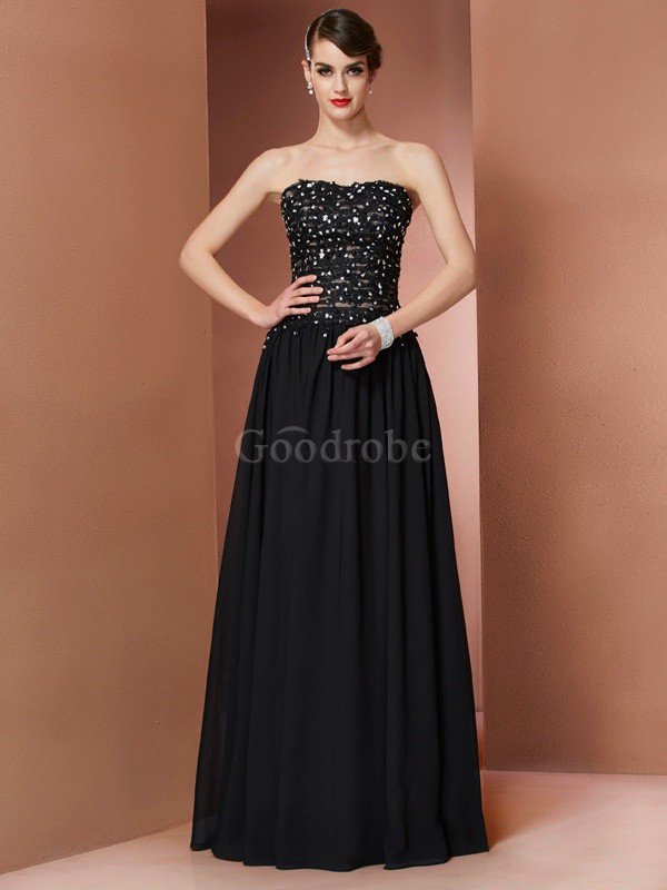 Robe de bal longue en chiffon de bustier de princesse longueur au niveau de sol