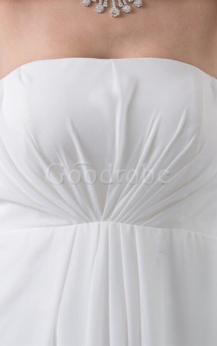 Robe de mariée informel plissé longue facile de tour de ceinture en haute