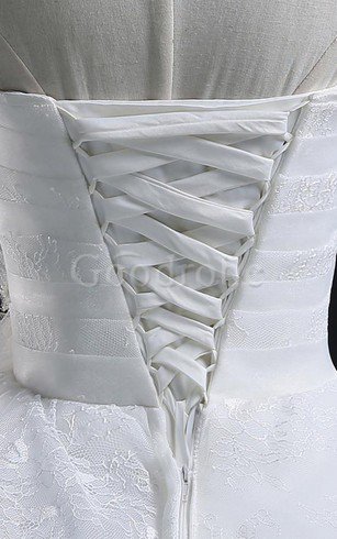 Robe de mariée facile plissage avec gradins avec lacets en organza