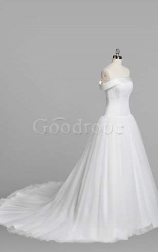 Robe de mariée naturel plissage en chiffon de mode de bal avec zip