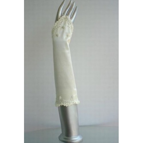 Magnifique taffetas ivoire chic | gants de mariée modernes