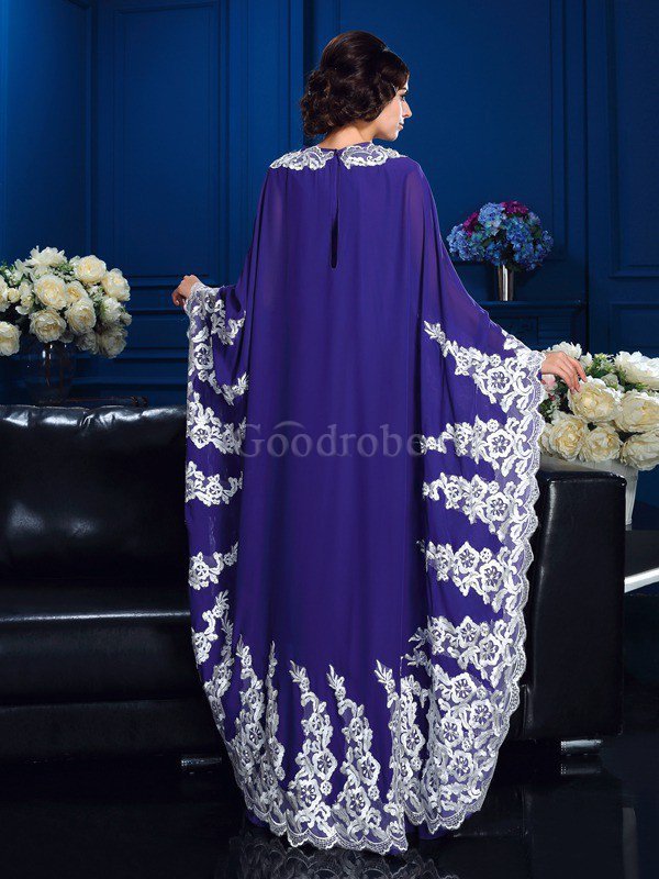 Robe mère de mariée longue naturel decoration en fleur a-ligne de princesse