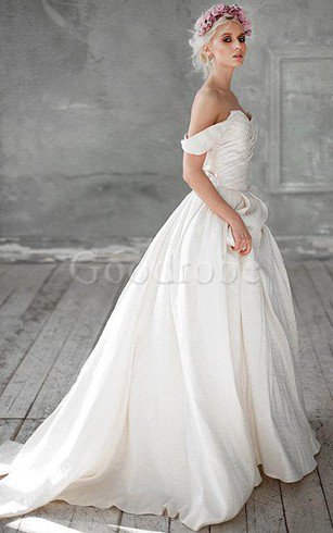 Robe de mariée facile entrecroisé col en forme de cœur avec perle ligne a