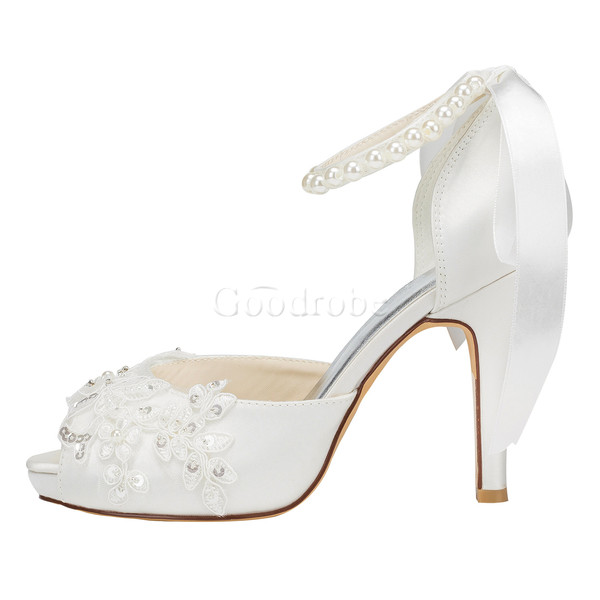 Chaussures de mariage plates-formes romantique talons hauts taille réelle du talon 3.94 pouce (10cm)