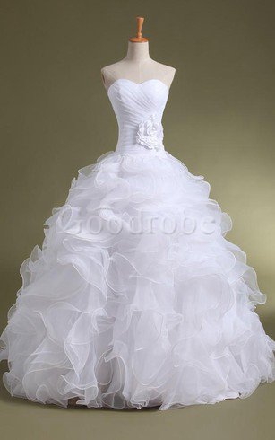 Robe de mariée avec perle cordon en organza en satin de mode de bal