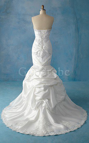 Robe de mariée elégant longueur au niveau de sol au drapée sans empire en taffetas