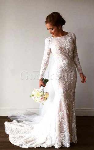 Robe de mariée humble avec cristal en dentelle elevé avec fleurs