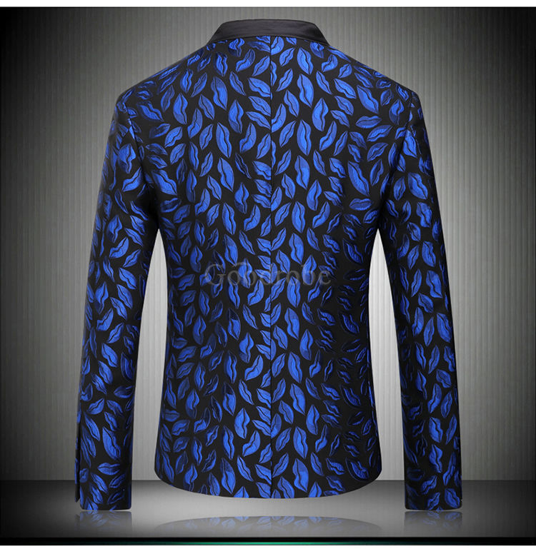 Veste slim fit top qualité pochette costume hommes bleu blazer