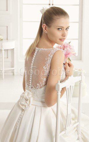 Robe de mariée formelle à la mode naturel boutonné avec sans manches