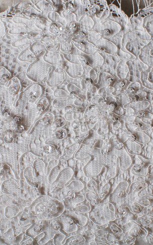 Robe de mariée plissage naturel longueur au niveau de sol en tulle avec perle