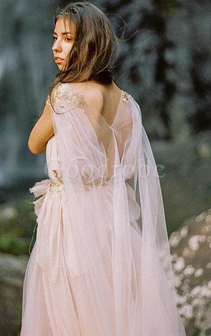 Robe demoiselle d'honneur elégant plissage romantique de col en v de traîne watteau