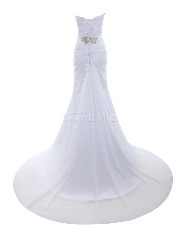 Robe de mariée solennel eclaté de bustier avec perle de crystal floral pin