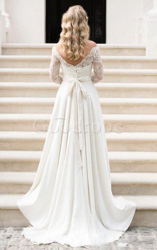 Robe de mariée delicat intemporel plissé fermeutre eclair avec ruban