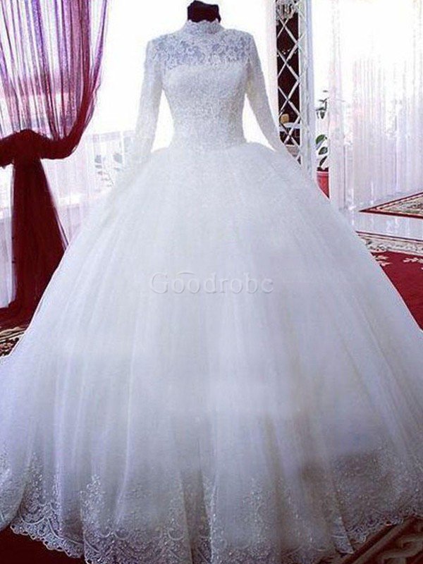 Robe de mariée avec zip avec manche longue éblouissant elevé naturel