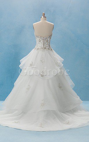 Robe de mariée elégant exceptionnel avec gradins broder longueur au niveau de sol