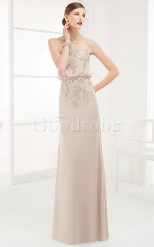 Robe de bal longue manche nulle jusqu'au sol avec chiffon appliques