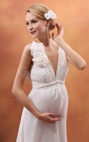 Robe de mariée luxueux sans dos a-ligne en chiffon avec ruban