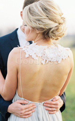 Robe de mariée romantique vintage v encolure ligne a jusqu'au sol