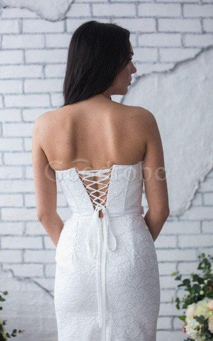 Robe de mariée sexy naturel simple manche nulle col en forme de cœur