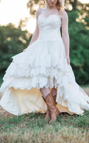 Robe de mariée distinguee cordon a-ligne manche nulle avec fleurs