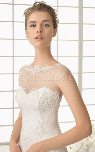 Robe de mariée femme branché simple a eglise en dentelle avec mousseline