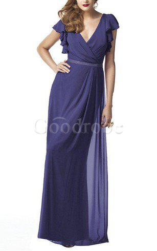 Robe demoiselle d'honneur longue en chiffon manche nulle collant jusqu'au sol