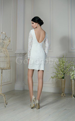 Robe de mariée delicat sage au niveau de cou avec manche longue col en v foncé