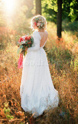 Robe de mariée attirent à la mode ligne a avec fronce avec manche longue