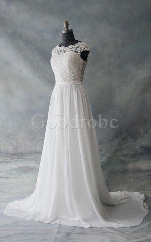 Robe de mariée elégant facile romantique plissage avec chiffon