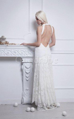 Robe de mariée facile luxueux v encolure sans dos a-ligne