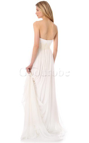 Robe de mariée plissé ceinture de tour de ceinture empire avec sans manches avec perle