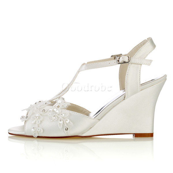 Chaussures de mariage compensées taille réelle du talon 3.15 pouce (8cm) luxueux automne hiver