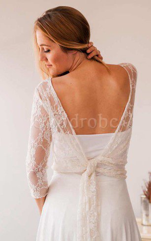 Robe de mariée plissage vintage avec décoration dentelle ligne a de traîne courte