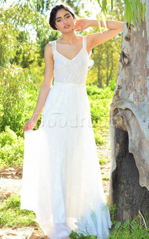 Robe de mariée attirent en dentelle manche nulle ceinture encolure ronde