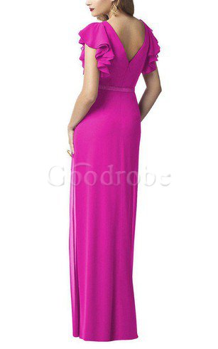 Robe demoiselle d'honneur longue en chiffon manche nulle collant jusqu'au sol