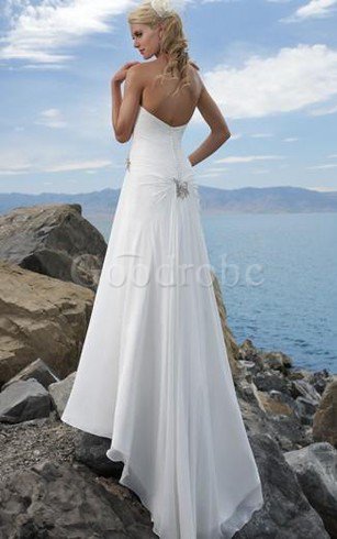 Robe de mariée mode simple maillot au bord de la mer avec chiffon